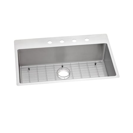 Elkay Crosstown Stainless Steel 33 X 22 X 9 Single Bowl Dual Mount Sink Kit ECTSRS33229BGML2